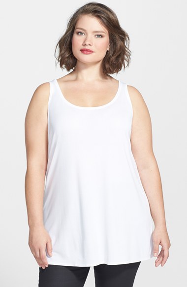 Plus Size Women's Eileen Fisher Long Silk Tank